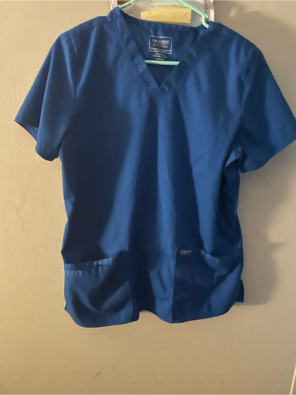 Cherokee Royal Blue V-Neck Short Sleeve Scrub Top